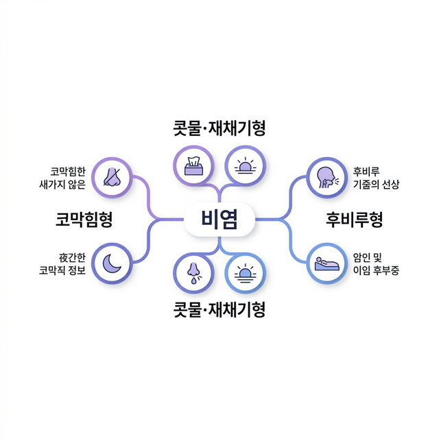 비염 자가진단: 코막힘형·콧물형·후비루형 중 나는 어떤 타입?